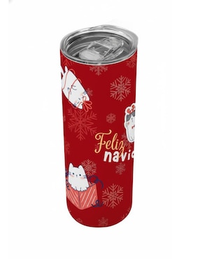 Set termo Tink de acero inoxidable Navidad con tapa a presión 520 ml