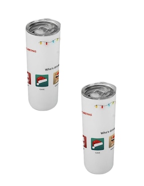Set termo Tink de acero inoxidable Navidad con tapa a presión 520 ml
