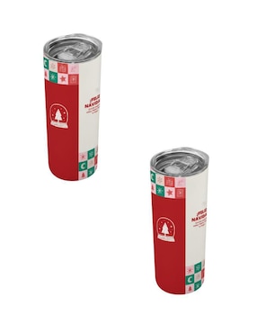 Termo Tink de acero inoxidable Navidad con tapa a presión 520 ml