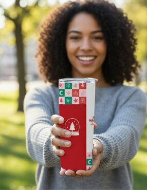 Termo Tink de acero inoxidable Navidad con tapa a presión 520 ml