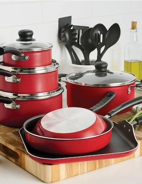 Batería de cocina Tramontina Primaware de aluminio antiadherente sin PFOA 18 piezas