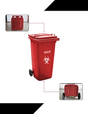 Bote de basura Vanlig Skräp Urbano Ecomóvil 120L de plástico