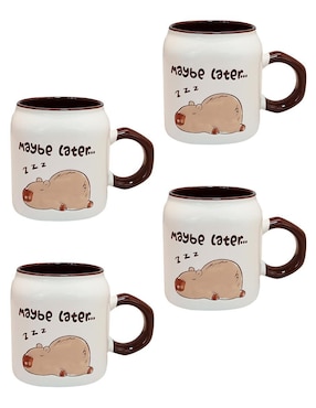 Set de tazas clásicas Chefmaker capibara 4 piezas
