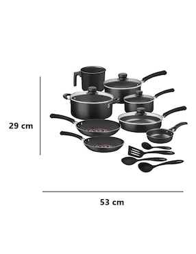 Batería de cocina Tramontina de aluminio antiadherente starflon max 16 piezas
