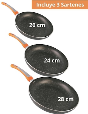 Set de sartenes Hsm Dragon Chef de aluminio 3 piezas