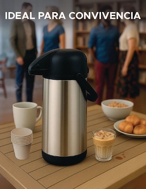 Termo Dolcetti de acero inoxidable 1.9 L con tapa a presión