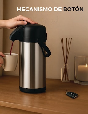 Termo Dolcetti de acero inoxidable 1.9 L con tapa a presión