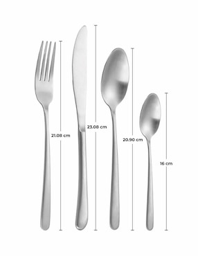 Set cubiertos Kasablanka de acero inoxidable 16 piezas