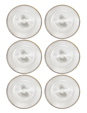 Set platos Kasablanka Mesa de vidrio 6 piezas