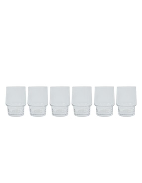 Vaso old fashion Kasablanka de vidrio con 6 piezas