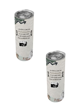 Set termo Tink de acero inoxidable con tapa a presión