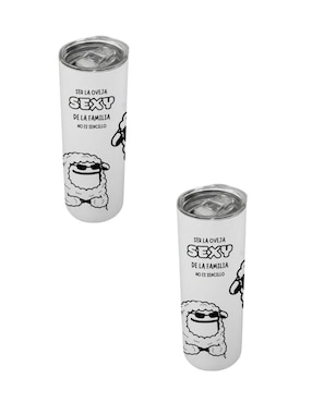 Set termo Tink de acero inoxidable con tapa a presión