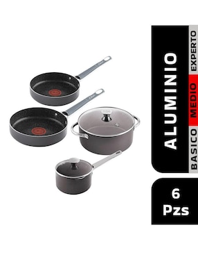Batería de cocina T-Fal Talent Pro de aluminio antiadherente sin PFOA 6 piezas