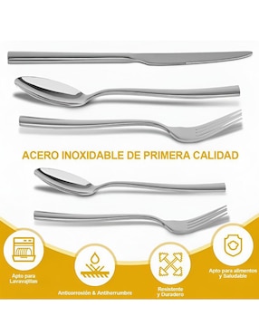 Set cubiertos Xtellar de acero inoxidable 60 piezas