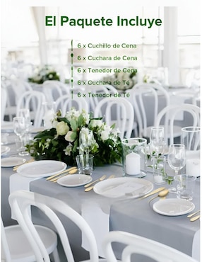 Set cubiertos Xtellar de acero inoxidable 40 piezas