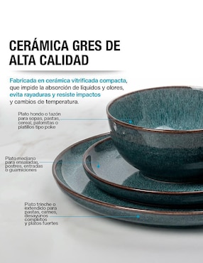 Vajilla cerrada Casa Litus de cerámica para 4 personas