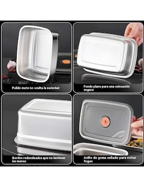 Set contenedores Xtellar de acero inoxidable 4 piezas