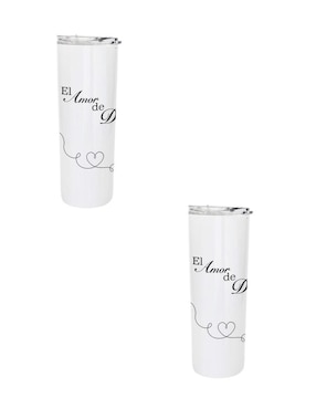 Set termo Tink de acero inoxidable con tapa a presión 590 ml
