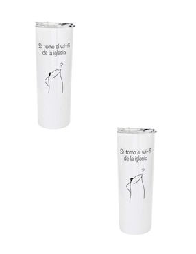 Set termo Tink de acero inoxidable con tapa a presión 590 ml