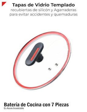 Batería de cocina Bogner de acero inoxidable 7 piezas
