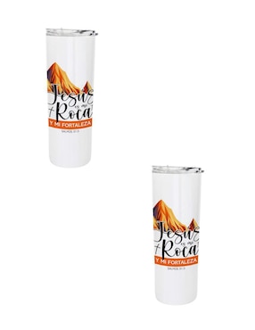 Set termo Tink de acero inoxidable con tapa a presión 590 ml
