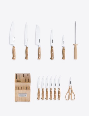 Set de cuchillos varios Cuisinart Madera 14 piezas