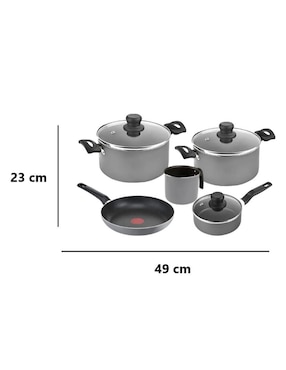 Batería de cocina Tfal de aluminio antiadherente easy plus 8 piezas