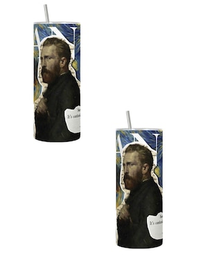Set termo Tink de acero inoxidable Van Gogh con tapa a presión