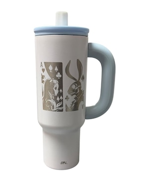 Termo Termomania de acero inoxidable Alicia en El Pais de Las Maravillas con tapa rosca 1.2 L