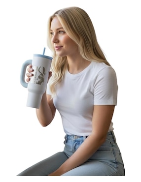 Termo Termomania de acero inoxidable Alicia en El Pais de Las Maravillas con tapa rosca 1.2 L