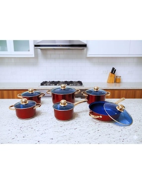 Batería de cocina Royal Haus Sirel de acero inoxidable antiadherente sin pfoa 12 piezas