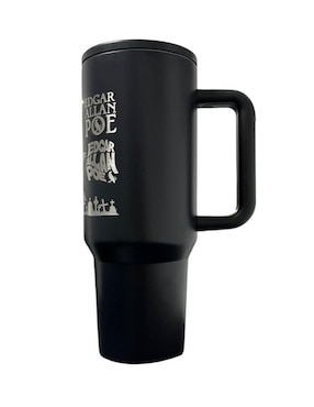 Termo Termomania de acero inoxidable Edgar Allan Poe con tapa rosca 1.2 L