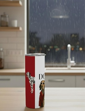 Termo Tink de acero inoxidable Perro Dálmata con tapa a presión 590 ml