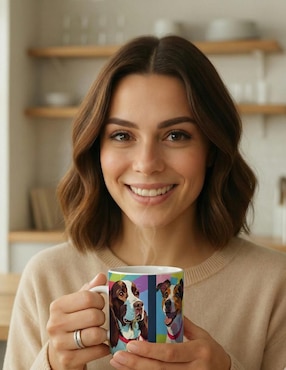Set de tazas clásica Tink Ilustracion Perros 2 piezas