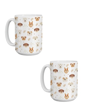 Set de tazas clásica Tink Ilustrado Perros 2 piezas