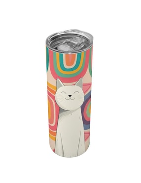 Set termo Tink de acero inoxidable Gatos con tapa a presión