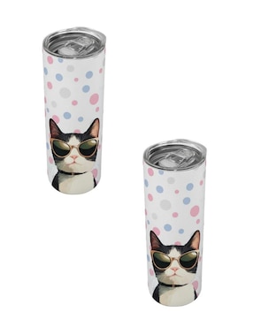 Set termo Tink Gatos con tapa a presión