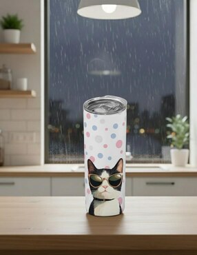 Set termo Tink Gatos con tapa a presión