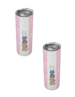 Set termo Tink de acero inoxidable con tapa a presión 590 ml