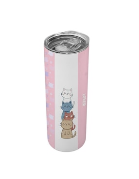 Set termo Tink de acero inoxidable con tapa a presión 590 ml