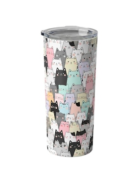 Set termo Tink Gatos con tapa a presión