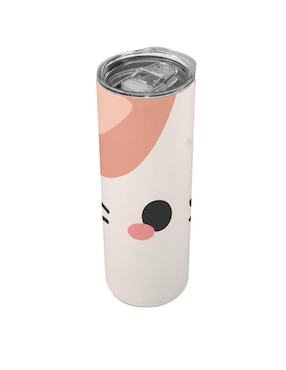 Set termo Tink de acero inoxidable Gatos con tapa a presión 590 ml
