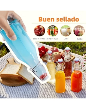 Set botella de agua Xtellar de vidrio con tapa push pull 250 ml