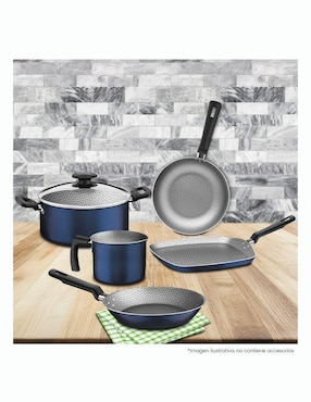 Batería de cocina Tramontina malta de aluminio antiadherente sin PFOA 6 piezas