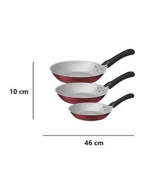 Set de sartenes Tramontina de aluminio 3 piezas
