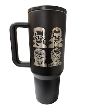 Termo Termomania de acero inoxidable Monsters con tapa rosca 1.2 L
