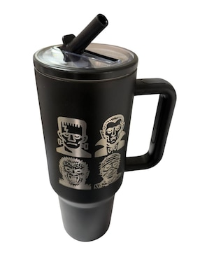 Termo Termomania de acero inoxidable Monsters con tapa rosca 1.2 L