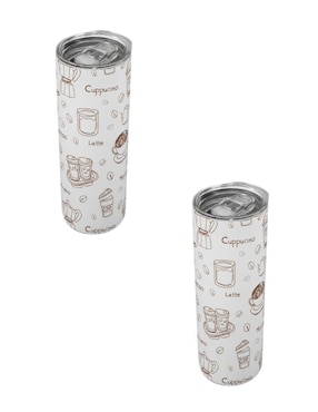 Set termo Tink de acero inoxidable con tapa a presión 590 ml
