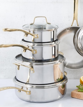 Batería de cocina Martha Stewart 162089 de acero inoxidable 10 piezas