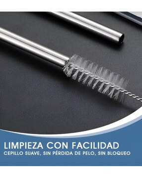 Set popote con limpiador Xtellar de acero con 12 piezas